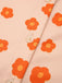 2PCS Camicia e gonna floreale colore arancione anni '60