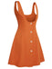 2PCS Camicia e gonna floreale colore arancione anni '60