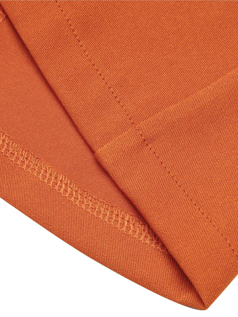 2PCS Camicia e gonna floreale colore arancione anni '60