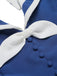 Tuta corta scollo all'americana e patchwork blu navy anni '50