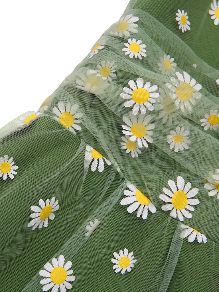 [Pre-Vendita] Abito Blu Daisy in Rete Svasato Anni '50 6