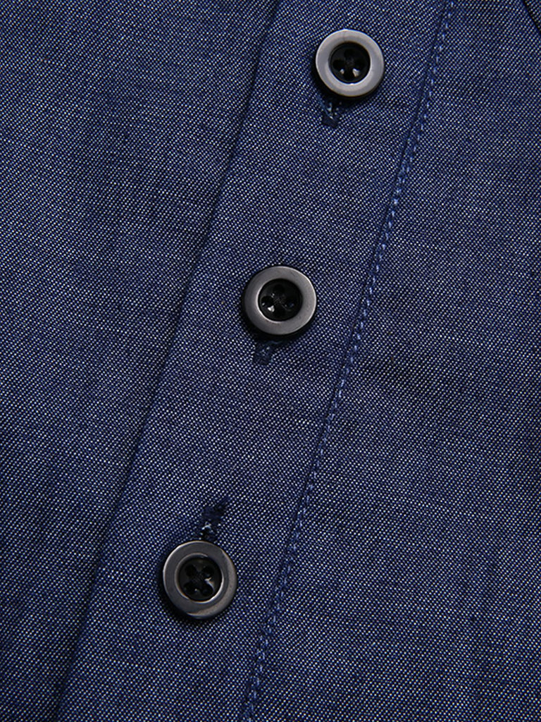 Tuta da cowboy con spalline sottili blu navy anni '30