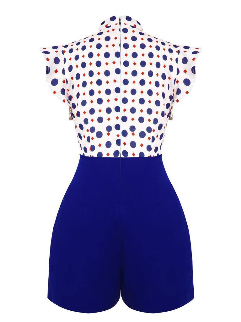 Tuta corta a pois bottoni blu anni '50