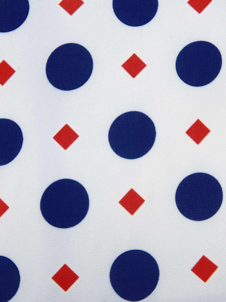 Tuta corta a pois bottoni blu anni '50