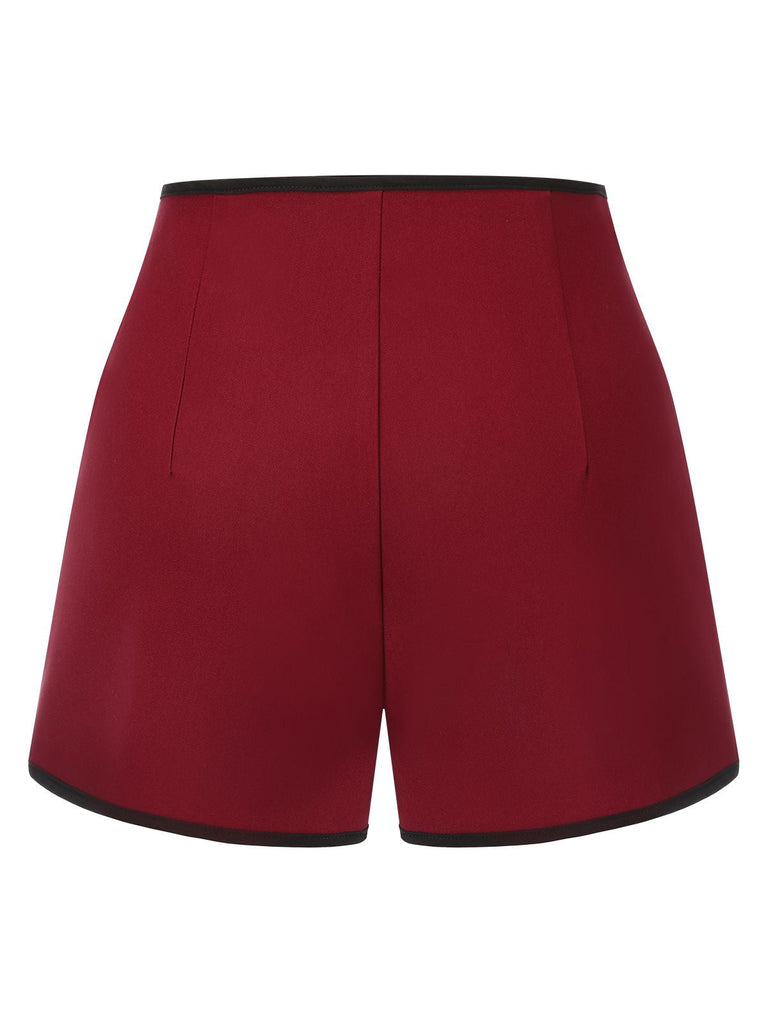 2PCS Camicetta a righe blu e pantaloncini rosso anni '50