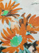 Tuta corta girasole dipinto scollo a V arancione anni '50