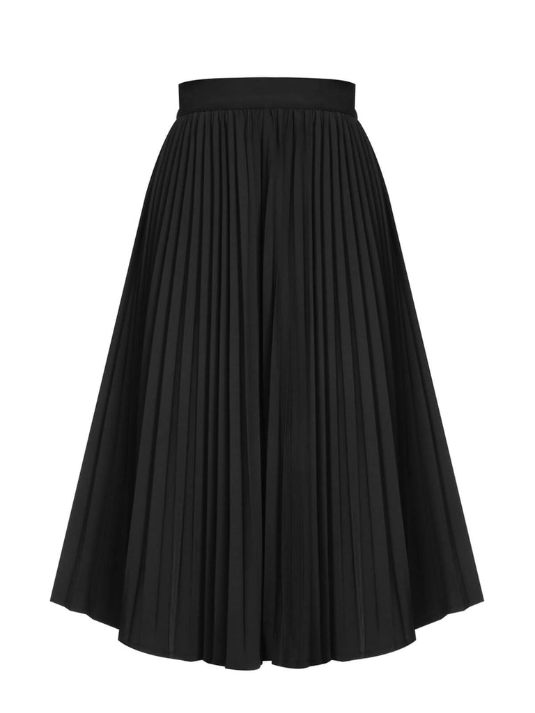 Gonna plissettata elegante nero anni '50