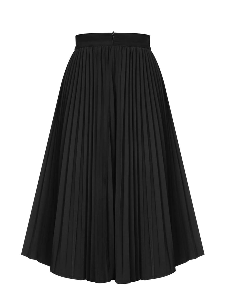 Gonna plissettata elegante nero anni '50