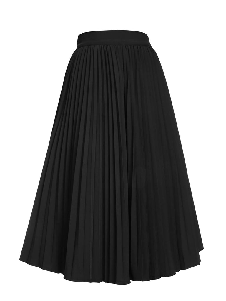 Gonna plissettata elegante nero anni '50