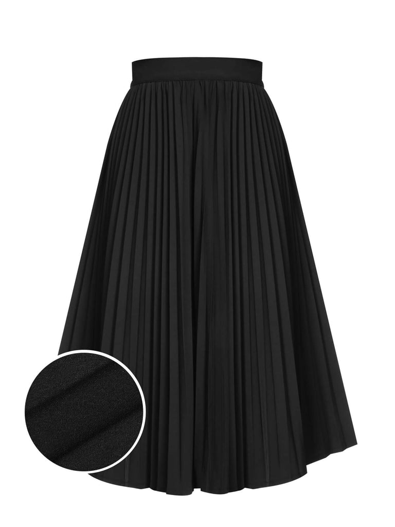 Gonna plissettata elegante nero anni '50