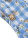 Abito plaid a rosa lacci fiocco blu anni '40