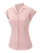 Camicetta con revers plaid Gingham rosa anni '50