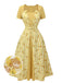 Abito raglan a rosé plaid giallo anni '50