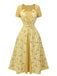 Abito raglan a rosé plaid giallo anni '50