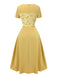 Abito raglan a rosé plaid giallo anni '50