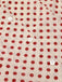 Camicetta a pois con maniche a palloncino rosso anni '50
