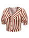 2PCS camicetta a righe e gonna rosso arancione anni '50