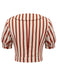 2PCS camicetta a righe e gonna rosso arancione anni '50
