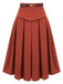 2PCS camicetta a righe e gonna rosso arancione anni '50