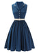 Abito senza maniche con revers blu navy anni '60