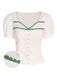 Camicetta in pizzo con maniche a sbuffo beige anni '50