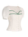 Camicetta in pizzo con maniche a sbuffo beige anni '50
