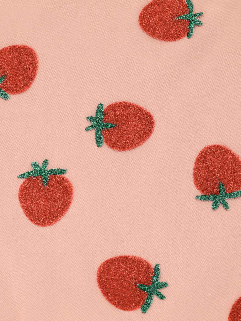 2PCS Tuta corta scollo a V e gonna a ombrello rosa anni '50