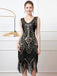 Abito senza maniche scollo a V paillettes nappe anni '20