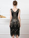 Abito senza maniche scollo a V paillettes nappe anni '20