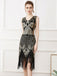 Abito Gatsby senza maniche paillettes nappe oro anni '20