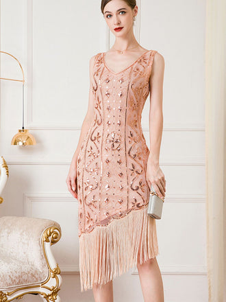 Abito Gatsby  paillettes nappe orlo obliquo anni '20