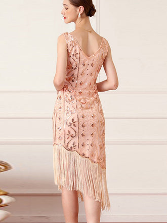 Abito Gatsby  paillettes nappe orlo obliquo anni '20