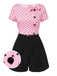 [Prevendita] Tuta corta fiocco a pois Rosa anni '50