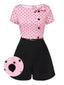 [Prevendita] Tuta corta fiocco a pois Rosa anni '50