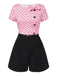 [Prevendita] Tuta corta fiocco a pois Rosa anni '50