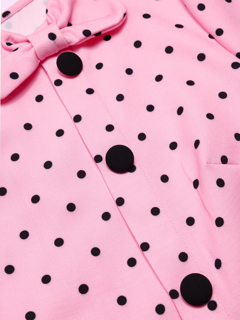 [Prevendita] Tuta corta fiocco a pois Rosa anni '50