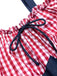 Tuta corta in denim a contrasto spalle scoperte anni '50