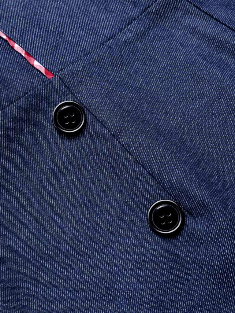 Tuta corta in denim a contrasto spalle scoperte anni '50
