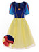 Abito stile Biancaneve in rete blu anni '40