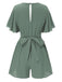 Tuta corta in cotone e maniche a balze scollo a V verde anni '50