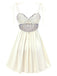 Camicia da notte ricami floreale spalline beige anni '40