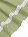 Abito patchwork in cotone plaid e pizzo verde anni '40
