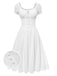 Abito in pizzo ricamato in cotone bianco anni '40