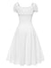 Abito in pizzo ricamato in cotone bianco anni '40