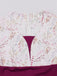 Abito floreale con maniche a campana rosa anni '50