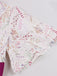 Abito floreale con maniche a campana rosa anni '50