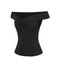 Top a spalle scoperte nero anni '50