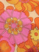 Top floreale hippie scollo all'americana arancione anni '60