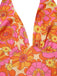 2PCS Top scollo all'americana floreale e gonna anni '60