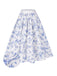 Gonna floreale in porcellana blu e bianco anni '50